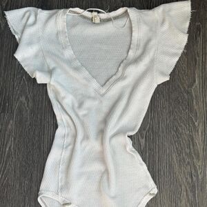 Free-people Women's White and Cream T-shirt